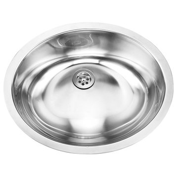 Dowell Undermount Single Bowl Stainless Steel Bathroom Sink Oval