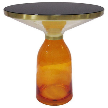 Angelus Black Glass Top With Glass base Orange