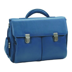 Royce Leather - Cosmopolitan Computer Brief 656-BLUE-5 - Storage And Organization