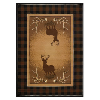 United Weavers Legends Antler Buck Rug, Black (910-05050), 5'3