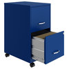 Space Solutions 18in 2 Drawer Metal Mobile Smart Vertical File Cabinet Blue