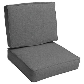 Sunbrella Outdoor Corded Deep Seating Cushion Set, Grey, 23"Wx27"Dx5"H