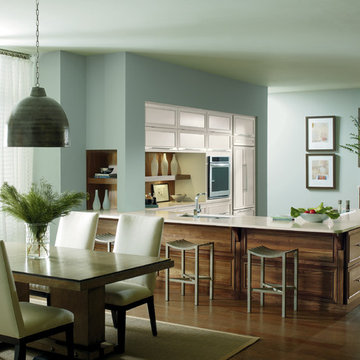 Omega Cabinetry: Modern White & Wood Kitchen