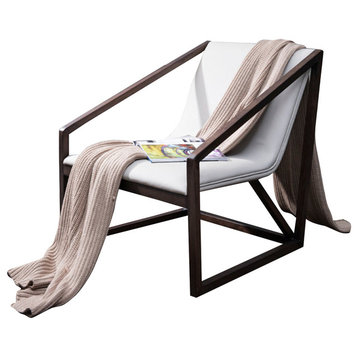 Divani Casa Taranto Modern Gray Eco-Leather Lounge Chair
