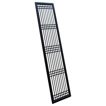 Tall Black Lacquer Wood Window Door Panel Partition Screen