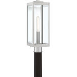 Quoizel - Quoizel WVR9007SS Westover 1 Light Outdoor Lantern - Stainless Steel - The clean lines make the Westover a modern industrialist's dream. Long rectangular framework with clear beveled glass panels provide an unobstructed view of the fixture's sleek interior. The mix of finishes further enhances the versatility of this refined collection.