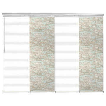 Blanched White-Florentina 4-Panel Track Extendable Vertical Blinds 48-88"x94"