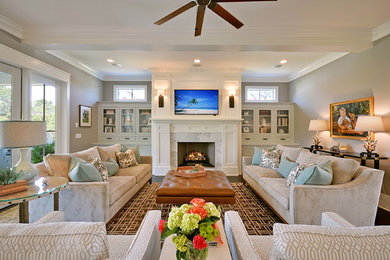 Transitional living room photo in Charleston