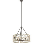 Kichler Lighting - Kichler Lighting 52077WWW Oana - Six Light Round Chandelier - Whether you lived through the 1970s or you are insOana Six Light Round White Washed Wood *UL Approved: YES Energy Star Qualified: YES ADA Certified: n/a  *Number of Lights: Lamp: 6-*Wattage:60w B bulb(s) *Bulb Included:No *Bulb Type:B *Finish Type:White Washed Wood