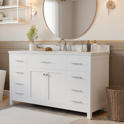 Caroline 60'' White Bathroom Vanity - Bathroom Vanities And Sink Consoles