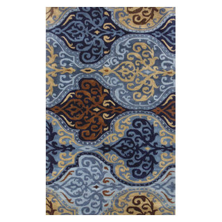 Bali Blue Rug Handtufted With New Zealand Wool, 5 X 8 - Transitional ...