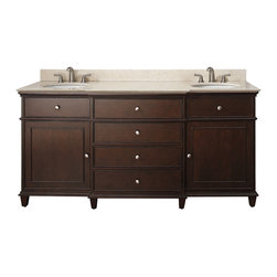 Vanities 60 inches and over  Walnut Finish - Bathroom Vanities And Sink Consoles