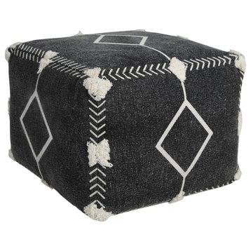 Textured Diamond Dash Pouf Ottoman