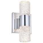 Elegant Lighting - Elegant Lighting 5200W5C Vega - 4.53" 7W 2 LED Wall Sconce - Immerse yourself in the beautiful Vega wall lamp iVega 4.53" 7W 2 LED  Chrome Clear Glass *UL Approved: YES Energy Star Qualified: n/a ADA Certified: n/a  *Number of Lights: Lamp: 2-*Wattage:3.5w LED bulb(s) *Bulb Included:Yes *Bulb Type:LED *Finish Type:Chrome