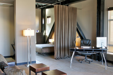 Example of a trendy home office design in Sacramento