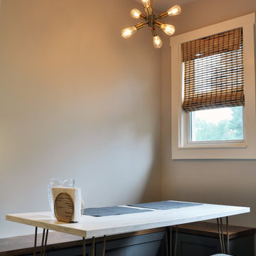 A breakfast nook replaces the giant kitchen island