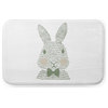 34" x 21" Monochrome Bunny Bathmat, Laurel Tree Green