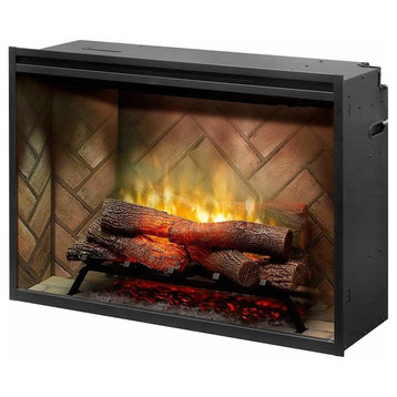 Dimplex Revillusion™ 36" Built-in Electric Firebox with Herringbone Brick Liner