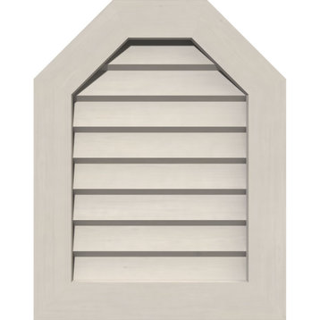 36x36 Octagonal Top Wood Gable Vent: Non-Functional, Decorative Face Frame