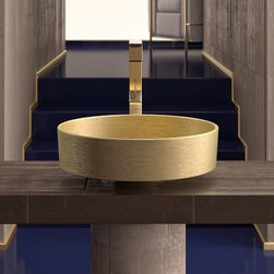 Fancy Italian Bathroom Sink | Brushed Gold - Bathroom Sinks