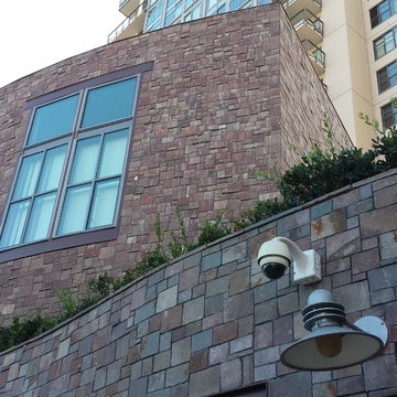 Stone walls, all types utilizing natural stone thin veneer