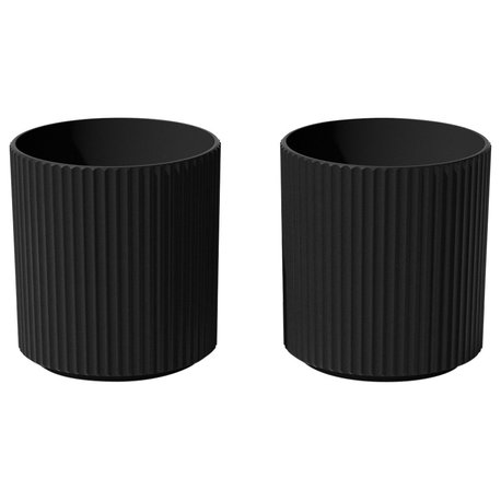 Veradek Demi Series Demi  Planter, Black, 16 Inches, 2 Pack