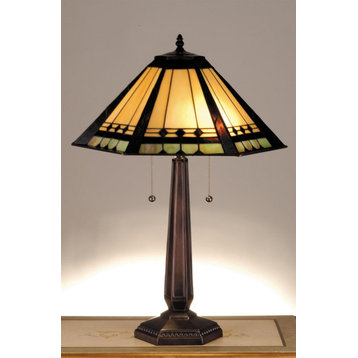 Meyda Tiffany 82313 Craftsman / Mission Table Lamp - Mahogany Bronze
