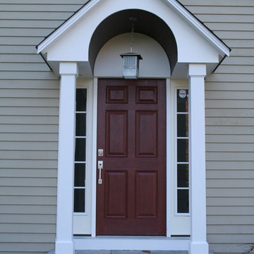 Front portico with arch