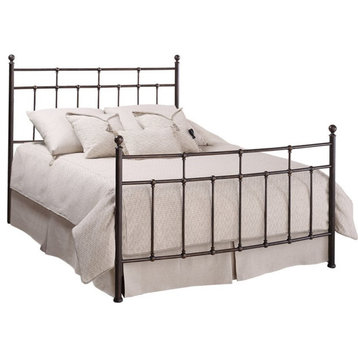 Bowery Hill Traditional Queen Metal Spindle Bed in Antique Bronze