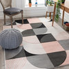 Well Woven Good Vibes Margot Contemporary Geometric Blush Pink 3'11"x5'3" Rug