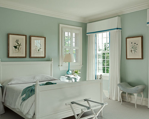 Klassische Schlafzimmer mit blauer Wandfarbe Ideen, Design & Bilder | Houzz