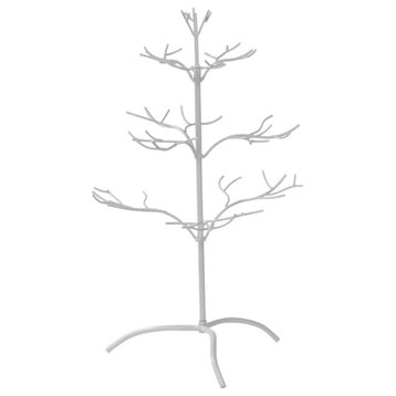 25"H Metal Ornament Tree, White