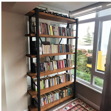 Renton Rustic Bookshelf | Solid Pine Wood Industrial Design