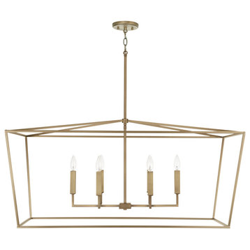 Capital Lighting 837661 Thea 6 Light 42"W Taper Candle Chandelier - Aged Brass