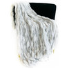 White Silver Snow Chinchilla Faux Fur Luxury Throw Blanket, Throw 36Wx60L
