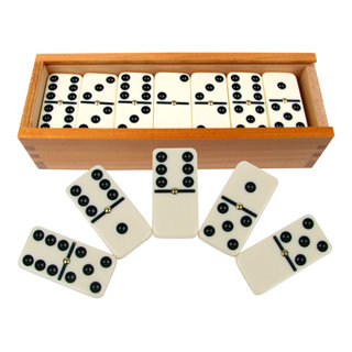 Decorative Mahjong set with crocodile case in black