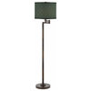 Swing Arm Lamp With Green Shade, Bronze