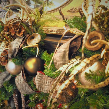 Rustic Antler Christmas Mantle Decoration by Holiday Warehouse