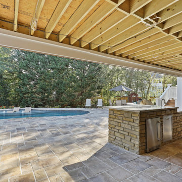 Basement With Exterior Pool & Porch Renovation