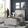 Flash Furniture Addison Fabric Twin Platform Bed with Headboard in Gray