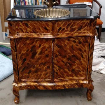 Faux tortoise shell cabinet
