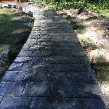 Cobblestone Stamped Sidewalk and Patio