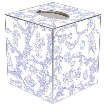 TB1760- Lavender Bunny Toile Tissue Box Cover