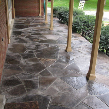 Random buff flagstone walkway