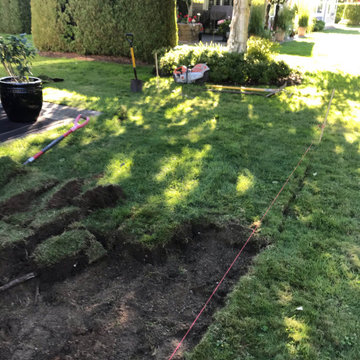 Parksville Patio with Natural River Rock - beginning
