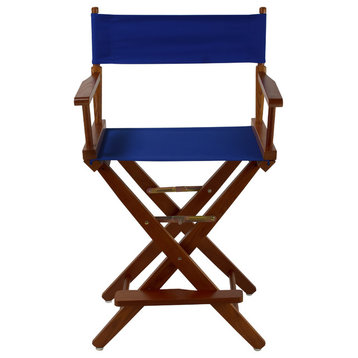 Wide 24" Director's Chair With Mission Oak Frame, Royal Blue Cover