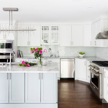 Spacious white kitchen
