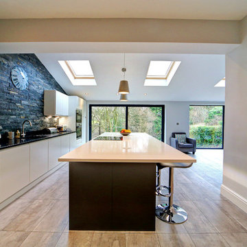 Aconbury Porcelain & Graphite Kitchen Designed & Fitted in Mellor, Cheshire
