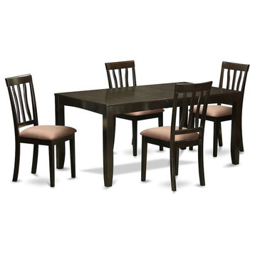 5-Piece Dining Room Set, Kitchen Table With Leaf and 4 Kitchen Chairs