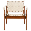 Conrad Leather Safari Chair White / Light Brown